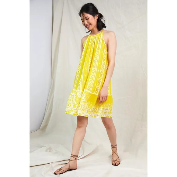 Anthropologie Halter Tunic Mini Dress